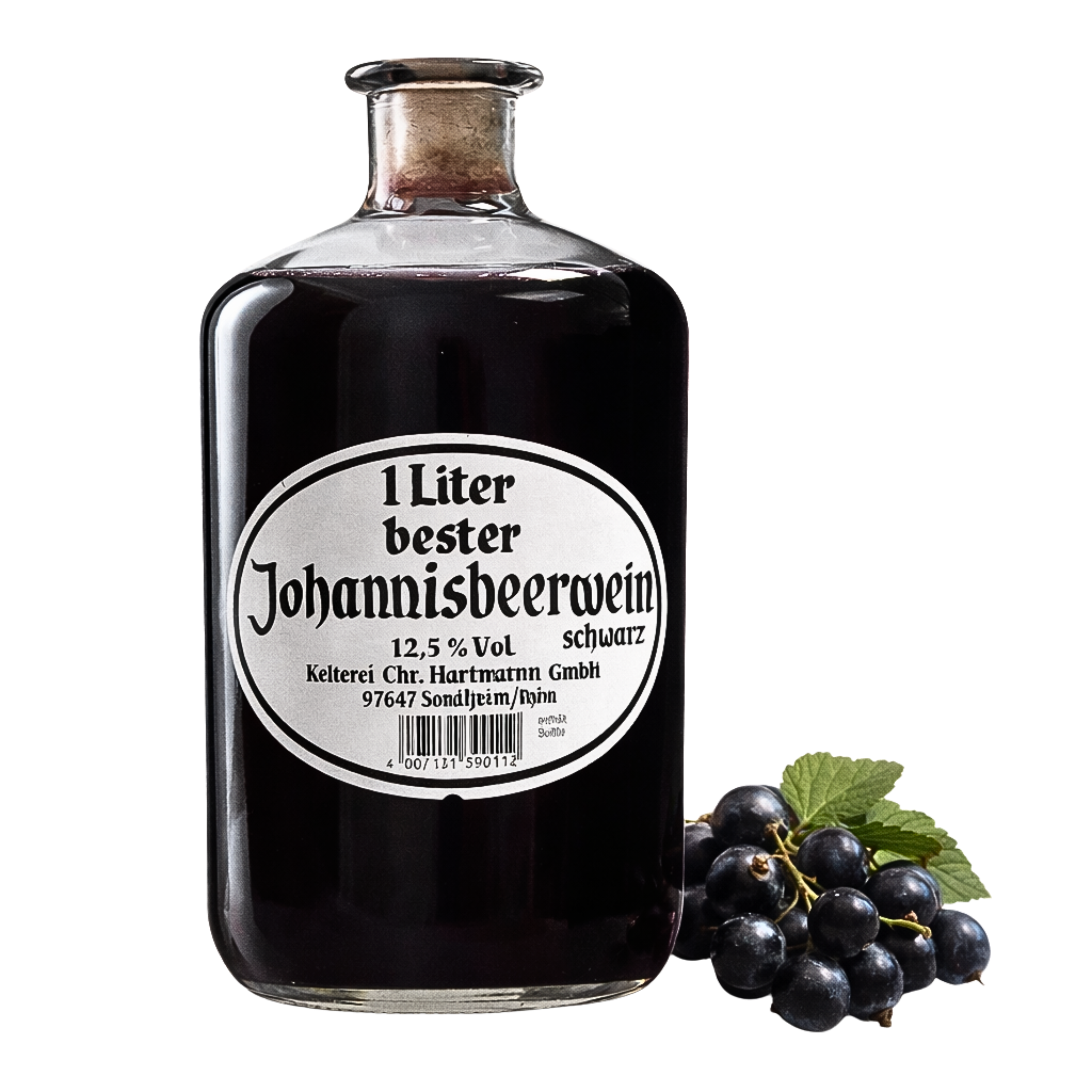 Rượu vang Johannisbeerewein 12.5%/1000ml (nho đen) 